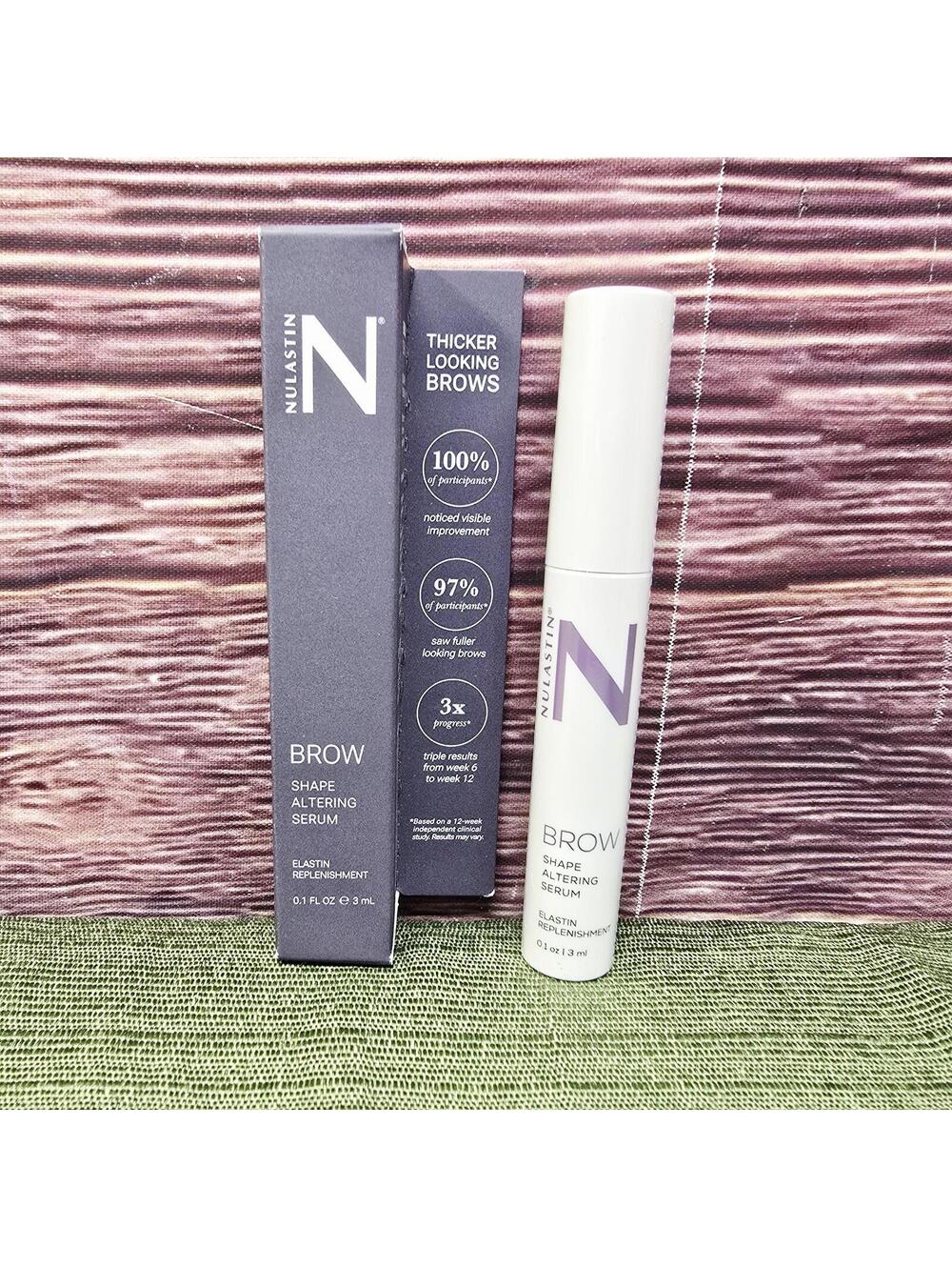Nulastin Brow Shape Altering Serum Fuller Thicker Brows Full Size 0.1 oz New